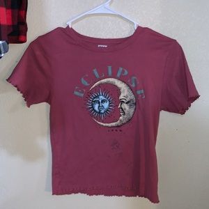 Urban outfitters size large cropped maroon shirt